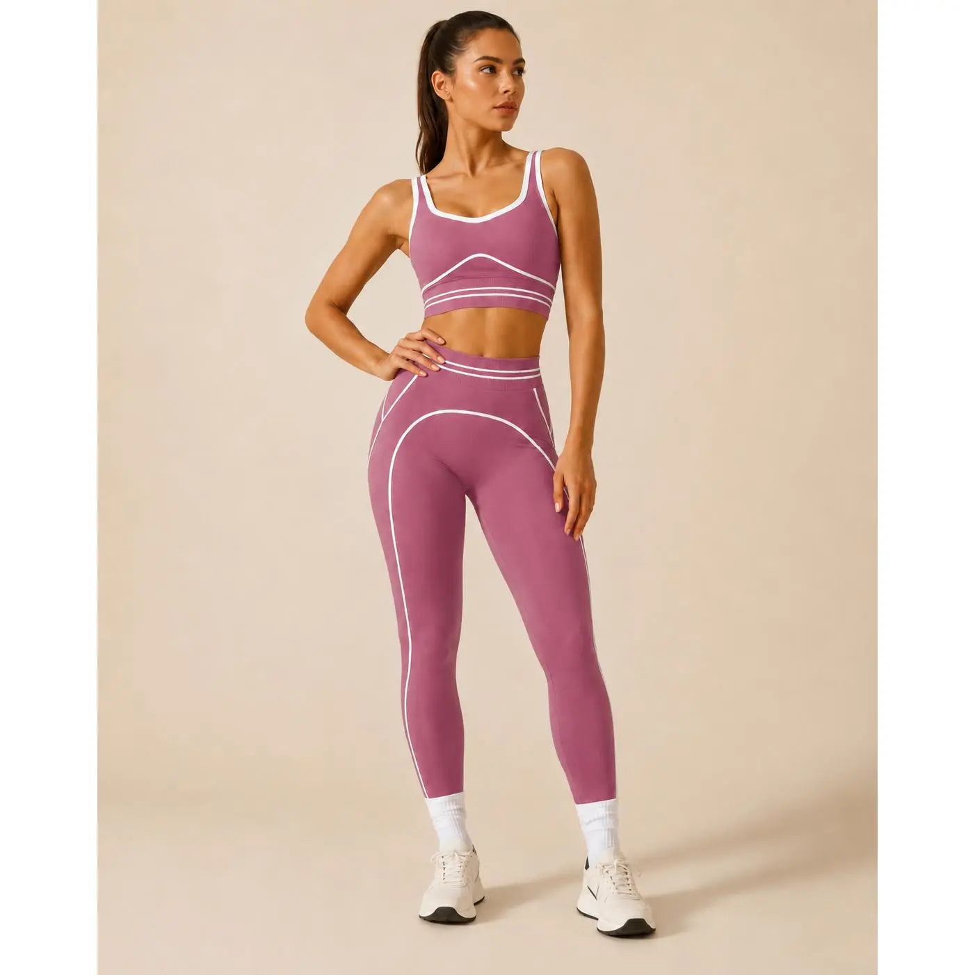 Elevate Your Workout with Our Women's High-Waisted Athletic Yoga Pants Set - Stylish, Butt-Lifting Fitness Outfits for Every Active Moment