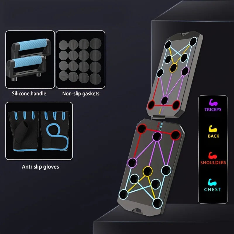 Elevate Your Workout with the Folding Push-Up Board - Portable Multifunctional Fitness Equipment for Strength Training and Abdominal Enhancement