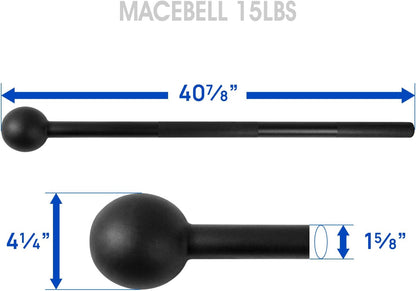 Unleash Your Strength with Our 15 lb Steel Mace Bell - Perfect for Full Body Workouts, Shoulder Mobility, and Grip Training for Both Men and Women