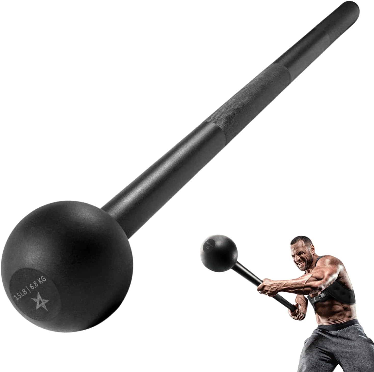 Unleash Your Strength with Our 15 lb Steel Mace Bell - Perfect for Full Body Workouts, Shoulder Mobility, and Grip Training for Both Men and Women