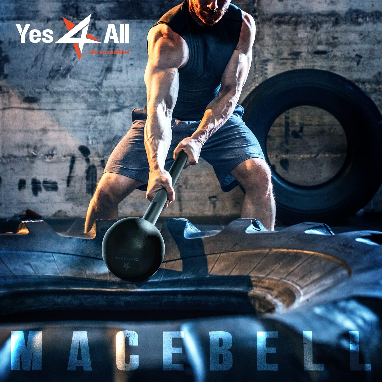 Unleash Your Strength with Our 15 lb Steel Mace Bell - Perfect for Full Body Workouts, Shoulder Mobility, and Grip Training for Both Men and Women
