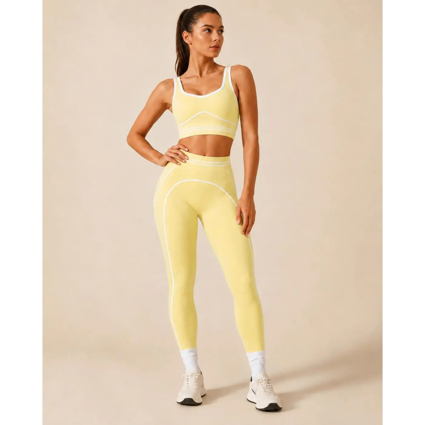 Elevate Your Workout with Our Women's High-Waisted Athletic Yoga Pants Set - Stylish, Butt-Lifting Fitness Outfits for Every Active Moment