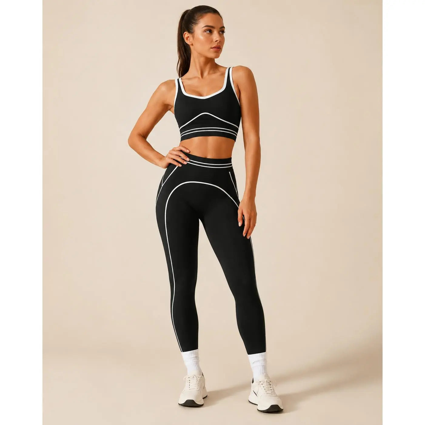 Elevate Your Workout with Our Women's High-Waisted Athletic Yoga Pants Set - Stylish, Butt-Lifting Fitness Outfits for Every Active Moment