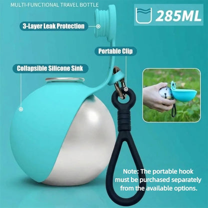 Portable 2-In-1 Dog Water Bottle & Bowl - Lightweight Leak-Proof Hydration Dispenser for Outdoor Adventures