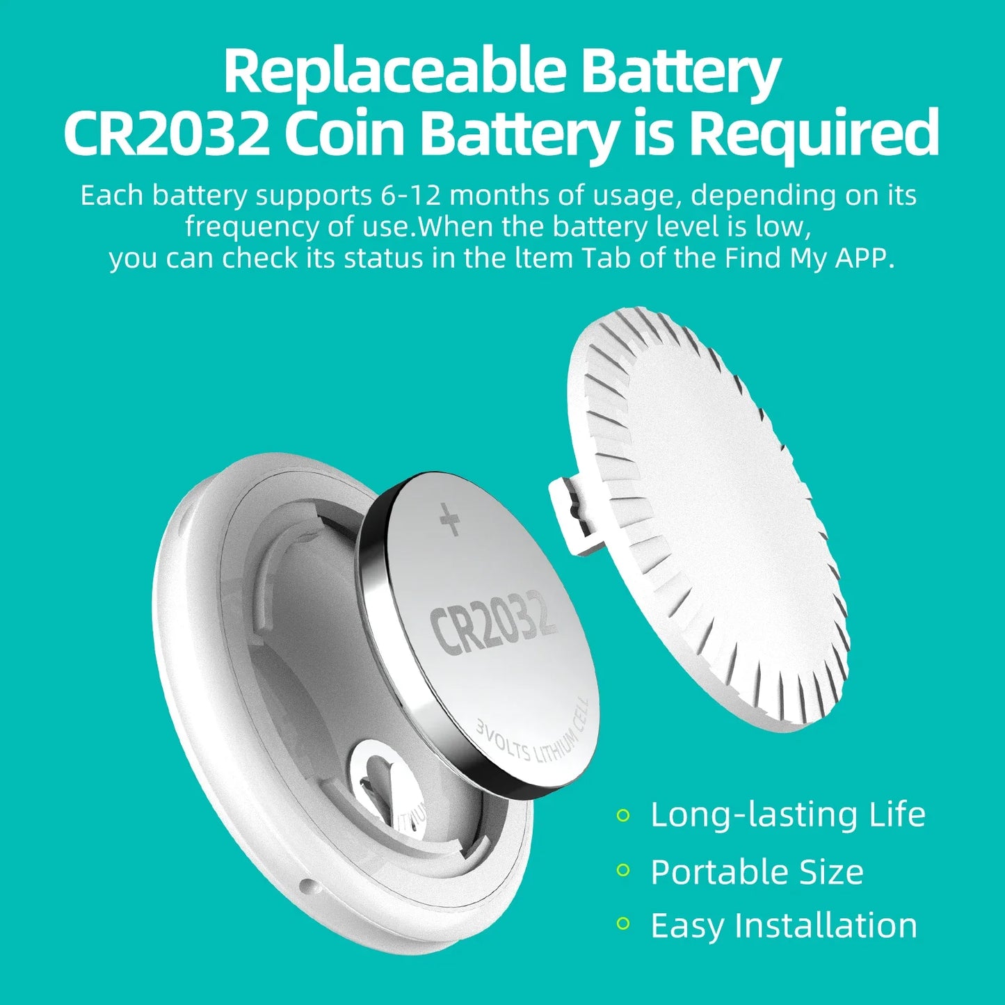 Compact Bluetooth GPS Tracker for Apple Devices - Find My App Compatible Tag for Keys, Wallets, and Bags