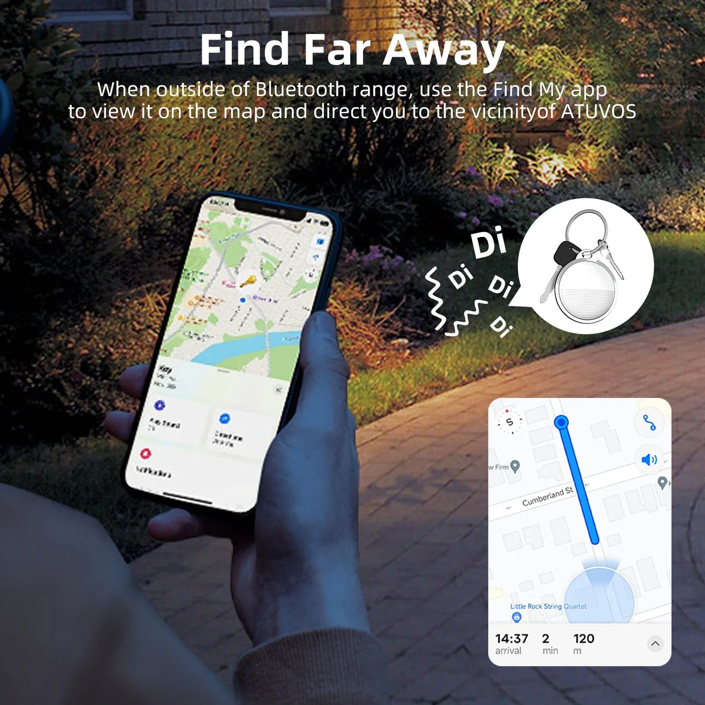 Compact Bluetooth GPS Tracker for Apple Devices - Find My App Compatible Tag for Keys, Wallets, and Bags