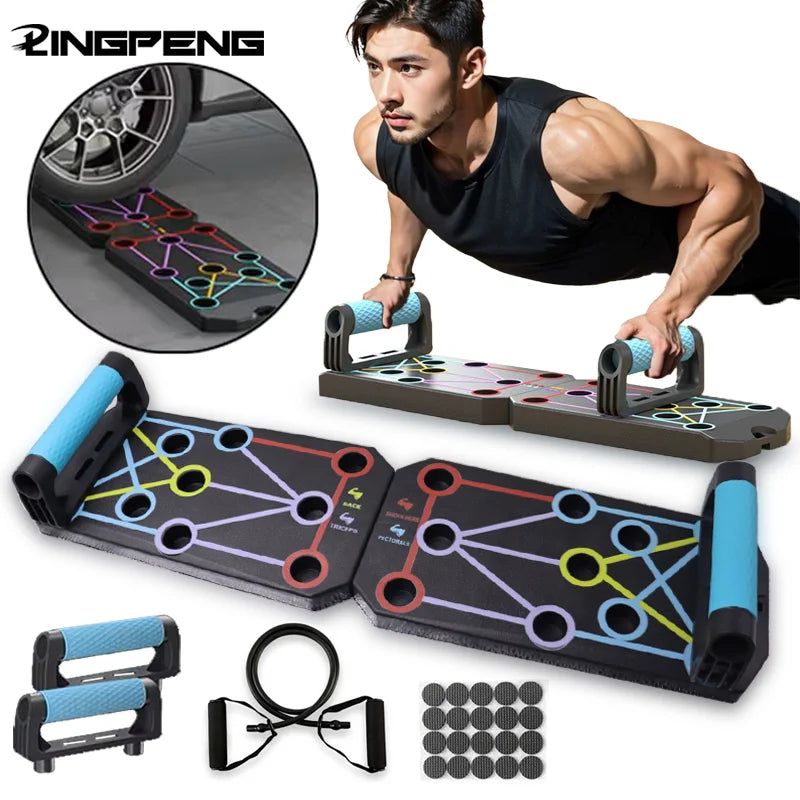 Elevate Your Workout with the Folding Push-Up Board - Portable Multifunctional Fitness Equipment for Strength Training and Abdominal Enhancement