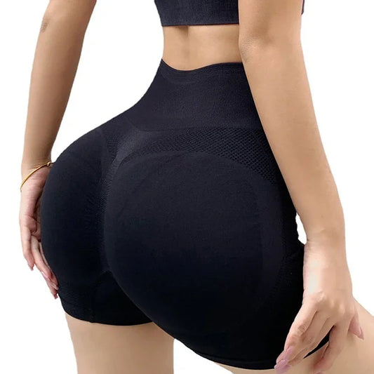 Elevate Your Workout with Women's High Waist Push-Up Gym Shorts - Perfect for Cycling, Jogging, and Yoga!