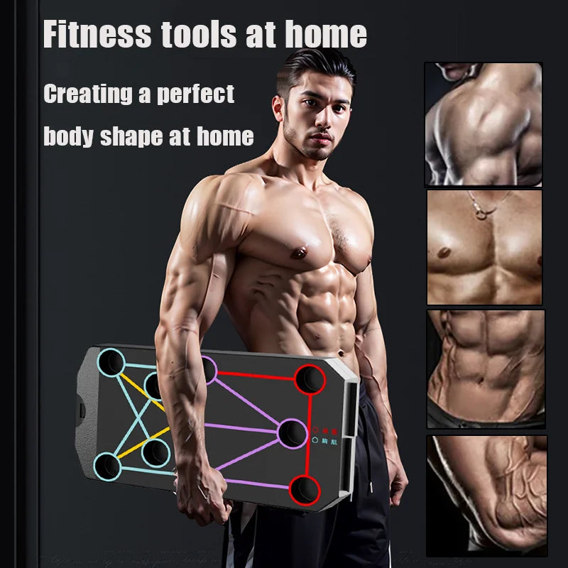 Elevate Your Workout with the Folding Push-Up Board - Portable Multifunctional Fitness Equipment for Strength Training and Abdominal Enhancement