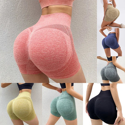 Elevate Your Workout with Women's High Waist Push-Up Gym Shorts - Perfect for Cycling, Jogging, and Yoga!
