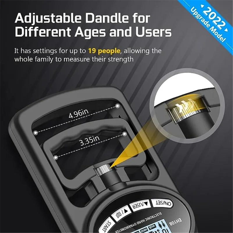 Elevate Your Strength Training with the 265Lbs Digital Grip Strength Tester - USB Rechargeable Hand Dynamometer for Accurate Performance Measurement