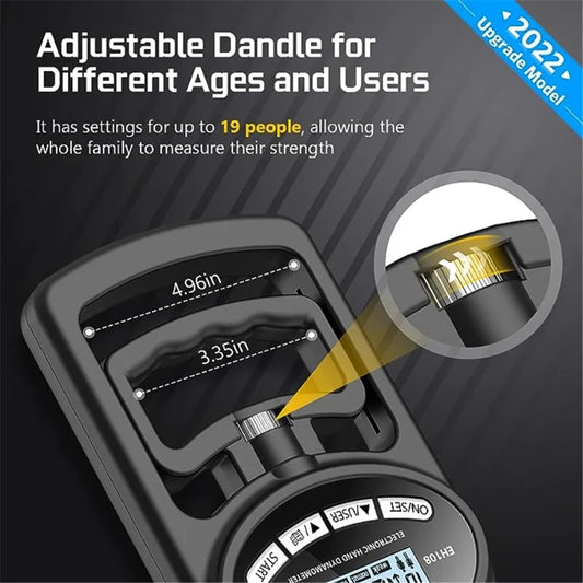 Elevate Your Strength Training with the 265Lbs Digital Grip Strength Tester - USB Rechargeable Hand Dynamometer for Accurate Performance Measurement