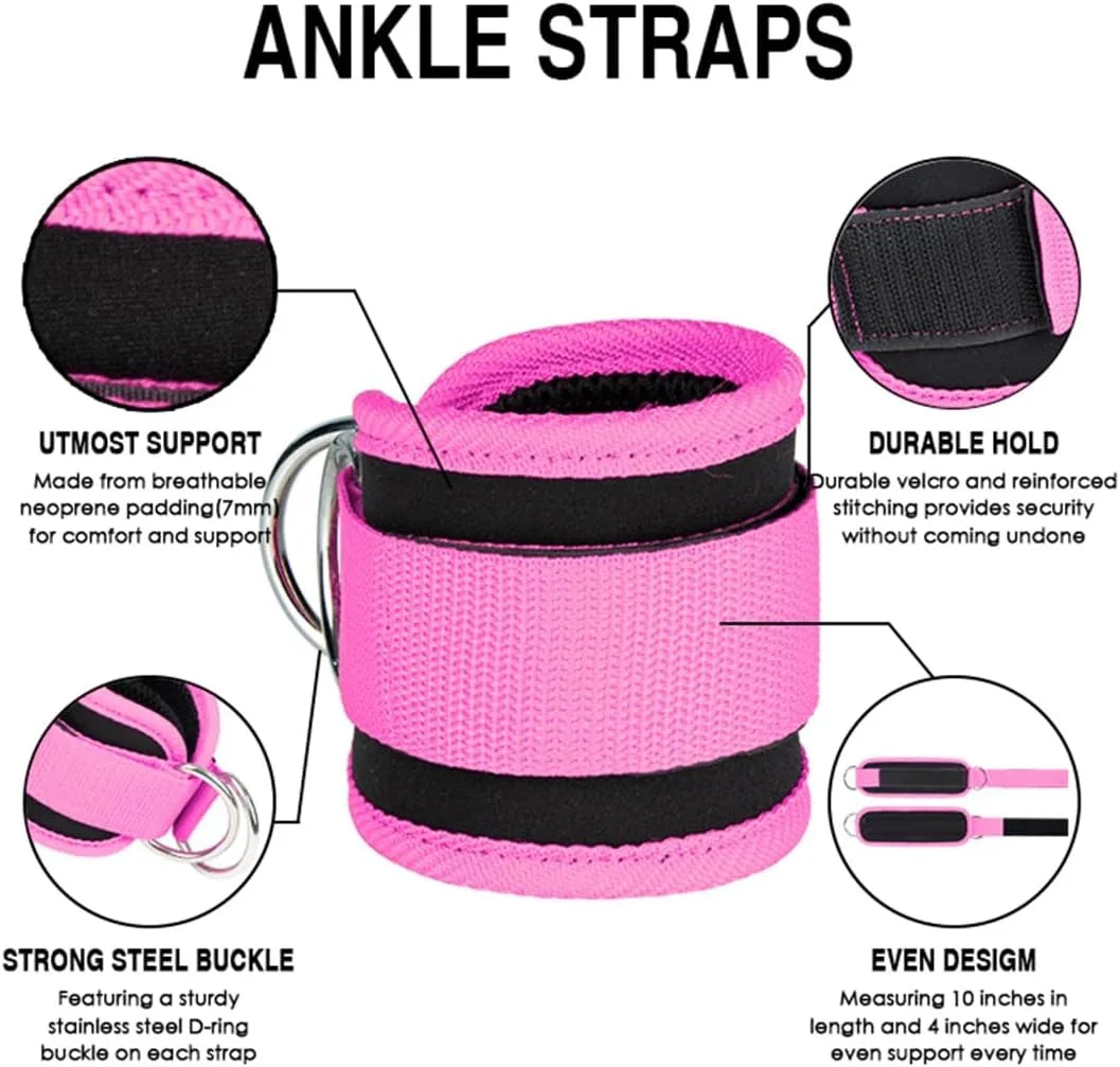 Elevate Your Workout with Adjustable Ankle Straps - Perfect for Cable Machine Fitness and Glute Kickbacks!