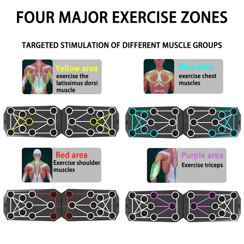 Elevate Your Workout with the Folding Push-Up Board - Portable Multifunctional Fitness Equipment for Strength Training and Abdominal Enhancement