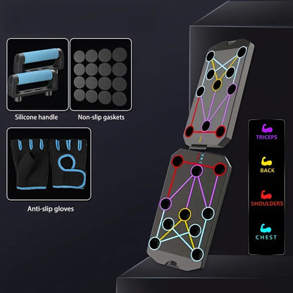 Elevate Your Workout with the Folding Push-Up Board - Portable Multifunctional Fitness Equipment for Strength Training and Abdominal Enhancement