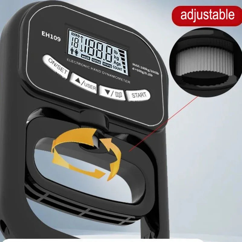 Elevate Your Strength Training with the 265Lbs Digital Grip Strength Tester - USB Rechargeable Hand Dynamometer for Accurate Performance Measurement