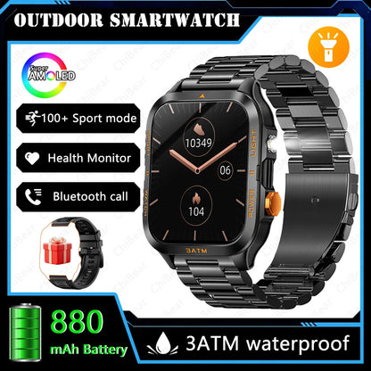 Explore the Great Outdoors with Our 2025 Outdoor Smartwatch - 1.96-Inch HD Screen, 880mAh Battery, and 3ATM Waterproof Design!