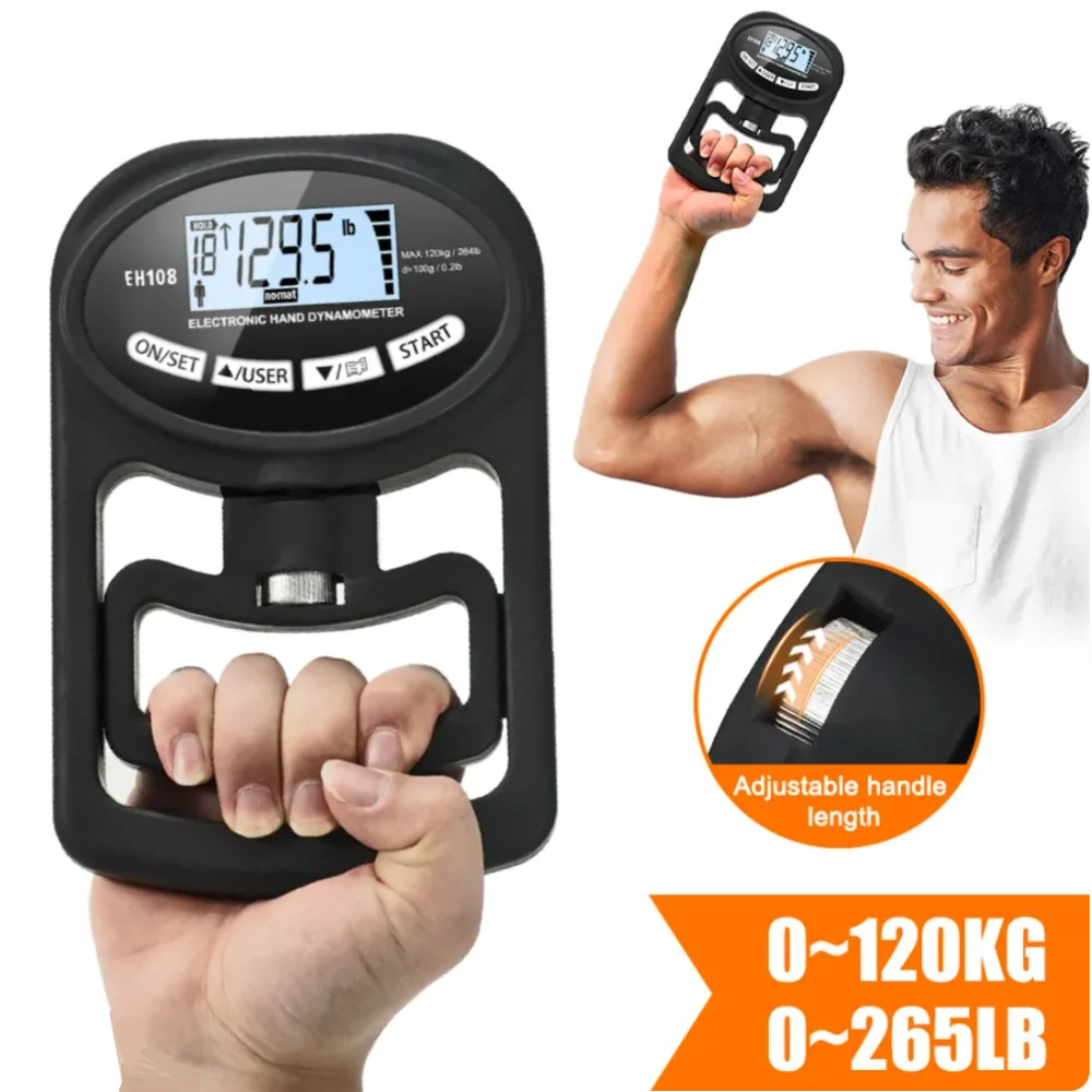 Maximize Your Grip Power with the 265Lbs Digital Hand Dynamometer - Perfect for Strength Training and Sports!