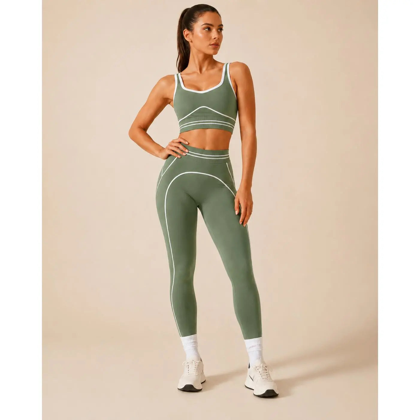 Elevate Your Workout with Our Women's High-Waisted Athletic Yoga Pants Set - Stylish, Butt-Lifting Fitness Outfits for Every Active Moment