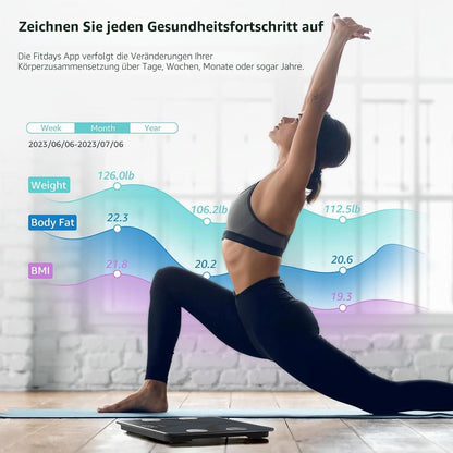 Smart Body Fat Scale with Bluetooth App | Digital BMI & Body Composition Analyzer