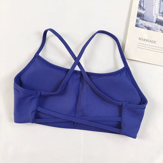 Elevate Your Workout with Our Colorful Strappy Yoga Bra - Featuring a Sexy Criss Cross Back, Light Support, and Quick Dry Fabric for Ultimate Comfort This Summer!