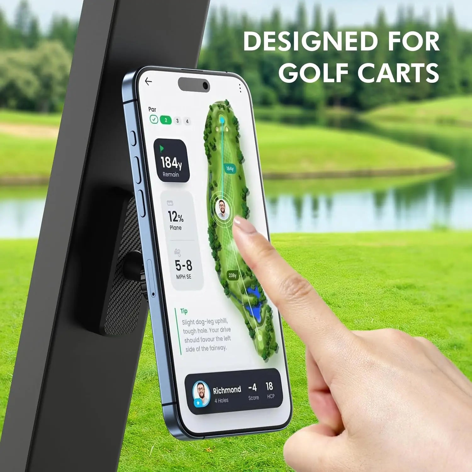 Revolutionary Magnetic Golf Cart Phone Holder - The Ultimate Gym Phone Mount for Golfers and Dads! Perfect Gift for Him!