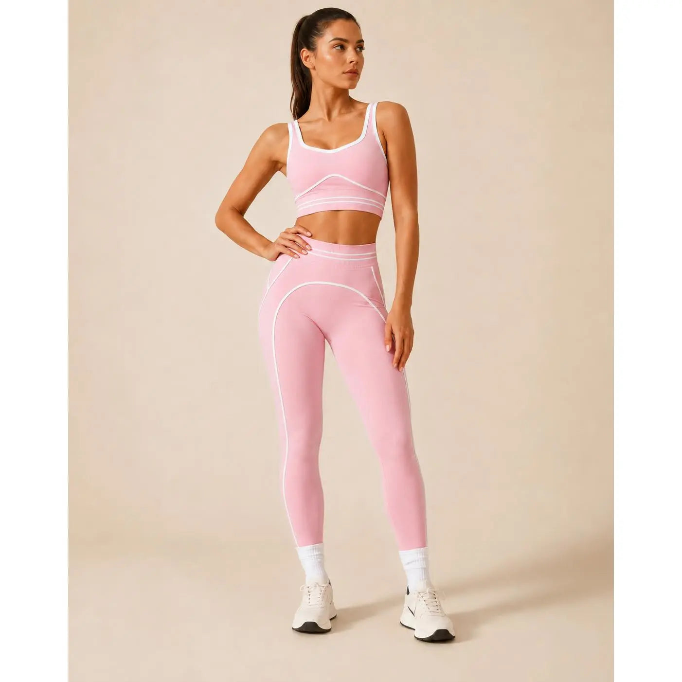 Elevate Your Workout with Our Women's High-Waisted Athletic Yoga Pants Set - Stylish, Butt-Lifting Fitness Outfits for Every Active Moment